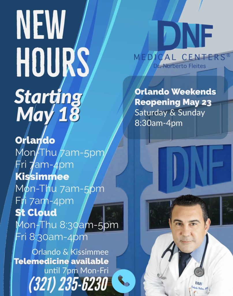COVID-19 Special Hours - DNF Medical Centers®